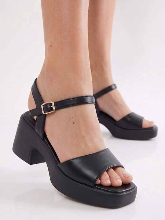 Flache Sandalen Für Damen Flatforms Schwarz