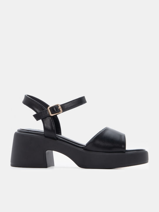 Flache Sandalen Für Damen Flatforms Schwarz