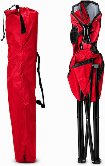 Folding Beach Chair Red Waterproof 46x46x91cm