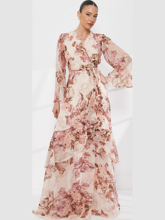 Maxi Dress for Wedding Christening Beige