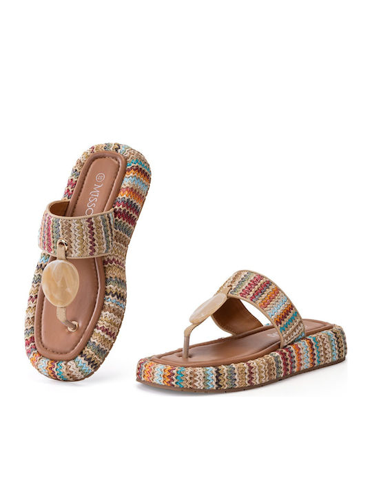Flache Sandalen für Damen Anatomisch in Beige Farbe