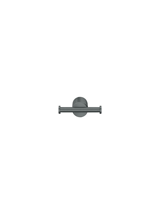 Sanco Lithos 121118-A03 Double Bathroom Hook With Screws Silver