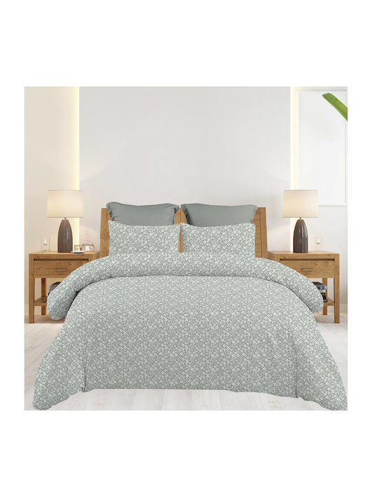 Astron Italy Emily Set Double Bed Sheets 240x260cm Olive 4 Pieces
