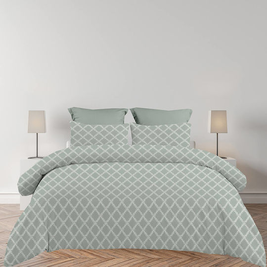 Astron Italy Lucia Set Double Bed Sheets With Rubber Hugger 160x200+40cm Grey 4 Pieces