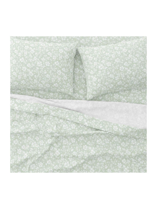 Astron Italy Emily Set Bed Sheets Double With Rubber Hugger 160x200+40cm Olive 4 Pieces