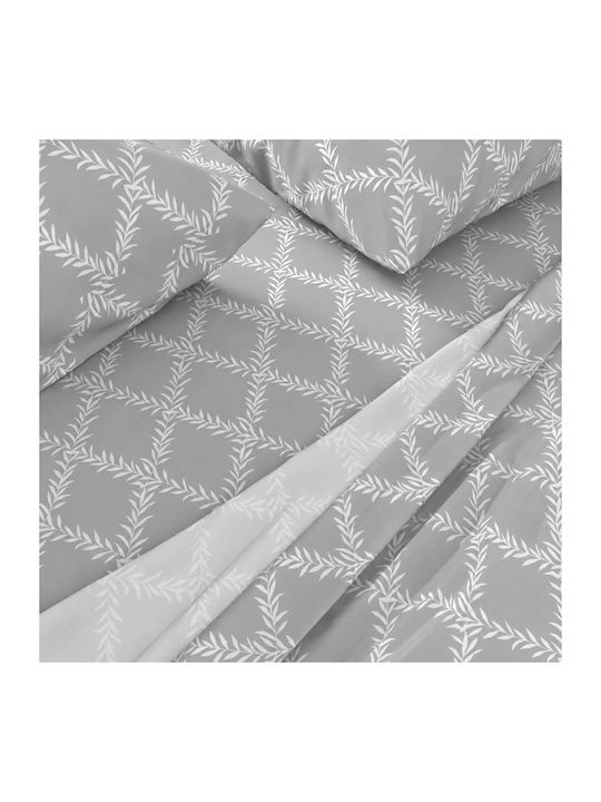 Astron Italy Lucia Set Bed Sheets King Size With Rubber Hugger 245x260cm Olive 4 Pieces
