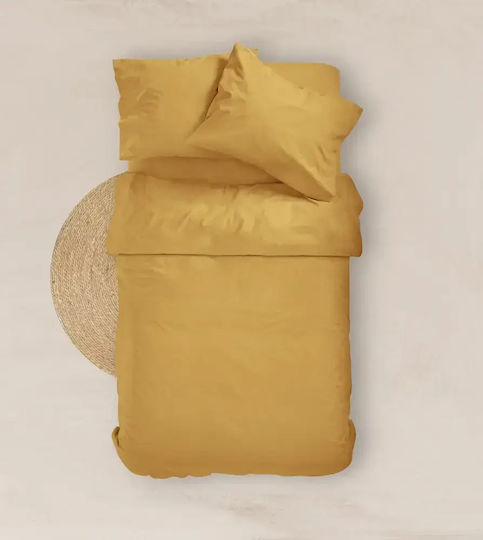 Borea Cearceaf Solid De Pat Single Cu Hugger Din Cauciuc 100x200+25cm Măr Copt