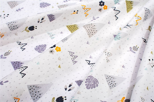 Dimcol Baby Bettlaken Mit Angepasst Whimsical Mountainside 588 Weiße 70x140cm