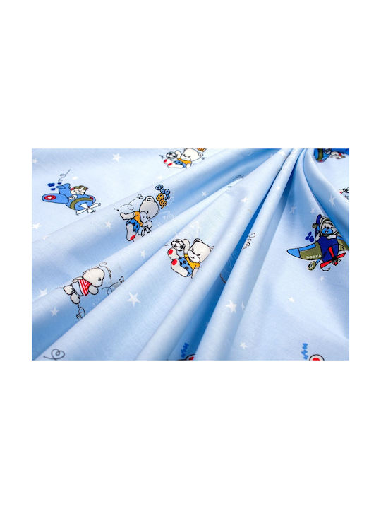 Dimcol Σετ με Λάστιχο Bear's Playtime 591 Γαλάζιο 70x140εκ.