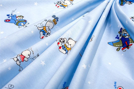 Dimcol Подредба с Ластик Bear's Playtime 591 Светлосин 70x140см Dimcol Подредба с Ластик Bear's Playtime 591 Светлосин 70x140см