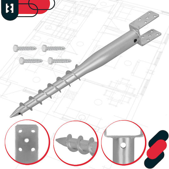 Kotarbau Galvanized Screw with Diameter M81 and Length 710mm 2 Pieces 4.536kg