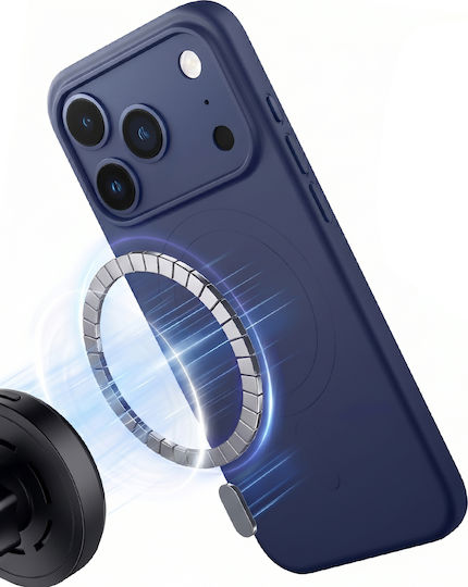 Bigben Калъф Iphone 17 Pro Max Magsafe От Мек Силикон Мека Допирна Повърхност Нощно Синьо