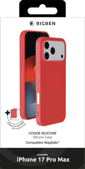 Bigben Case Iphone 17 Pro Max Magsafe In Soft Silicone Soft Touch Finish Red