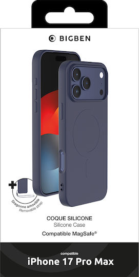Bigben Калъф Iphone 17 Pro Max Magsafe От Мек Силикон Мека Допирна Повърхност Нощно Синьо