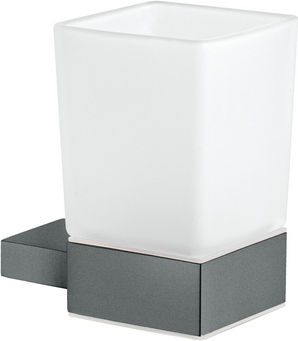 Sanco Monogram 120401-M102 Wall Mounted Glass Beige Cup Holder