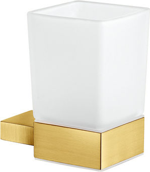 Sanco Monogram 120401-M102 Wall Mounted Glass Beige Cup Holder