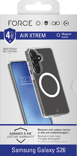 Force Case Case Samsung Galaxy S26 Shockproof 4m Mil-std 810g Qi Charging Compatible Transparent
