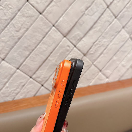 Matte Magnetic Case Flippy Compatible Iphone 17 Made Tpu Pc Eco Leather Orange