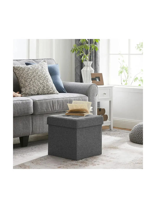 Songmics Hocker Für Das Wohnzimmer Mit Stauraum Hölzernes Grau 38x38x38cm