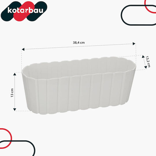 Kotarbau Γλάστρα Ξύλινη White 40εκ.