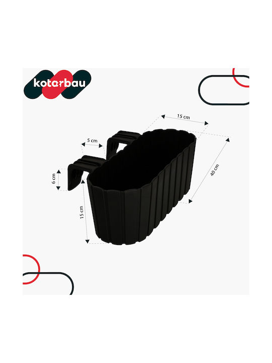 Kotarbau Set 6 Planter Box-uri Plastice Antracit
