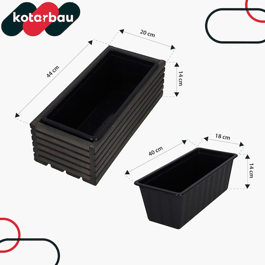 Kotarbau Ζαρντινιέρα Ξύλινη Anthracite Kotarbau Ζαρντινιέρα Ξύλινη Anthracite