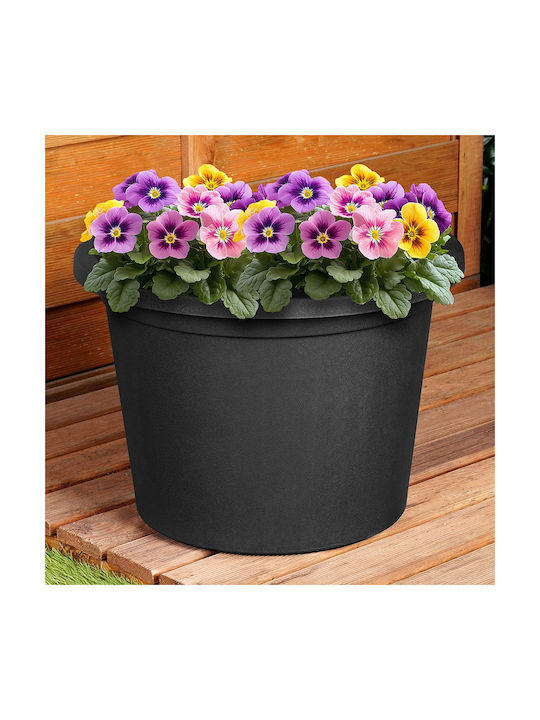 Vilde Ghiveci De Flori Din Plastic Negru 34x34 Cm