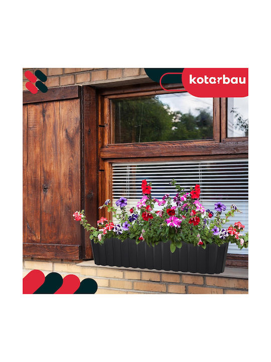 Kotarbau Set of 4 Plastic Planter Boxes Anthracite