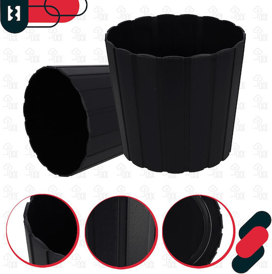 Kotarbau Σετ 4 Γλάστρες Πλαστικές Anthracite
