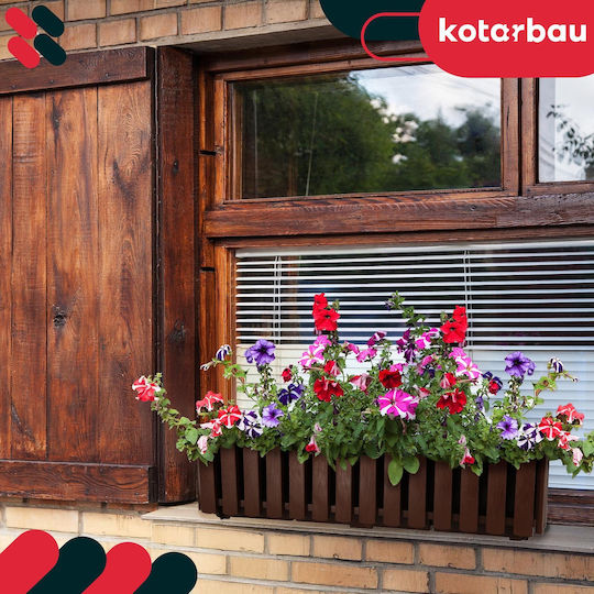 Kotarbau Set 4 Ghivece De Flori Din Lemn Rustic Maro