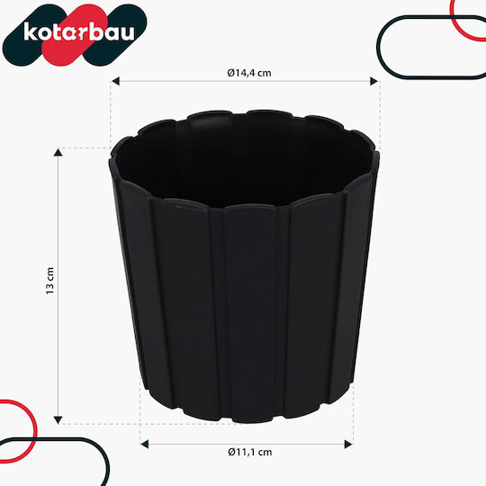 Kotarbau Σετ 4 Γλάστρες Πλαστικές Anthracite