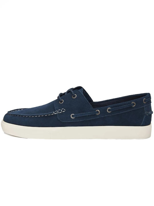 Suede Men's Boat Shoes in Blue Colour