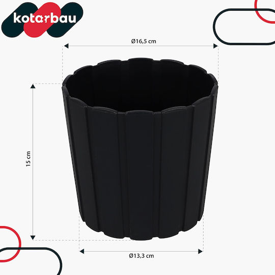 Kotarbau Ghiveci De Flori Din Plastic Antracit