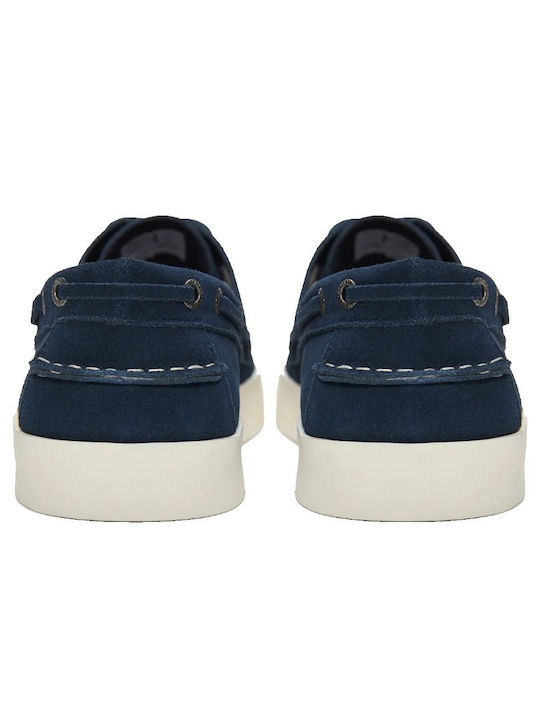 Suede Men's Boat Shoes in Blue Colour