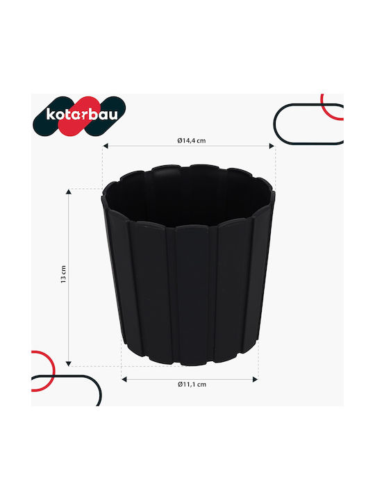 Kotarbau Σετ 2 Γλάστρες Πλαστικές Anthracite