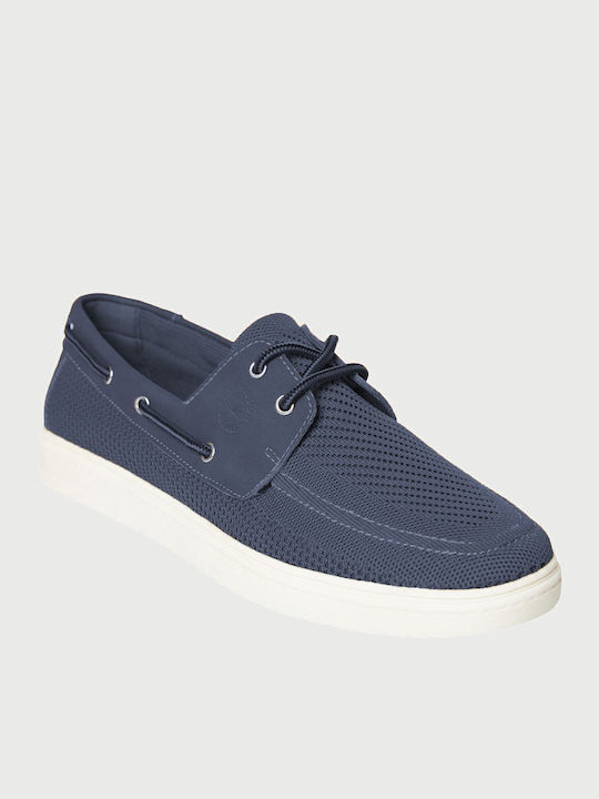 Leather Men's Boat Shoes in Blue Colour