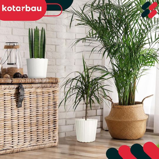 Kotarbau Ghiveci De Flori Din Plastic Alb