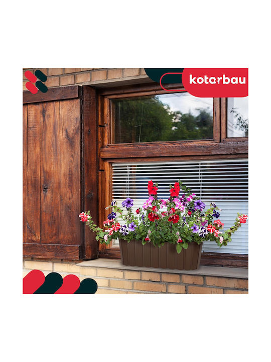Kotarbau Set of 2 Wooden Brown Planter Boxes