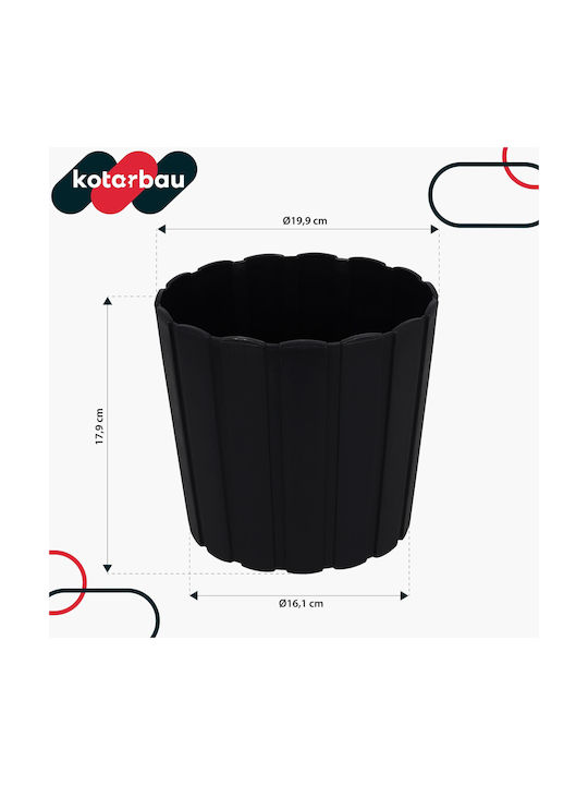 Kotarbau Ghiveci De Flori Din Plastic Anthracite 18x18 Cm