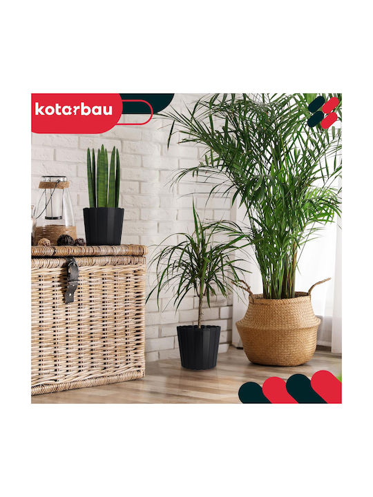 Kotarbau Γλάστρα Πλαστική Anthracite 15x15εκ.