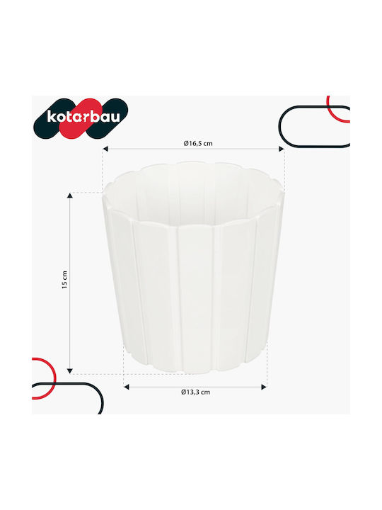 Kotarbau Set of 6 Plastic White Flower Pots