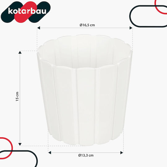 Kotarbau Set 6 Ghivece de Flori Din Plastic Albe