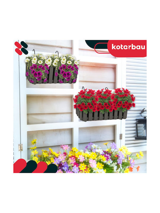 Kotarbau Set 4 Ghivece De Flori Din Lemn Gri