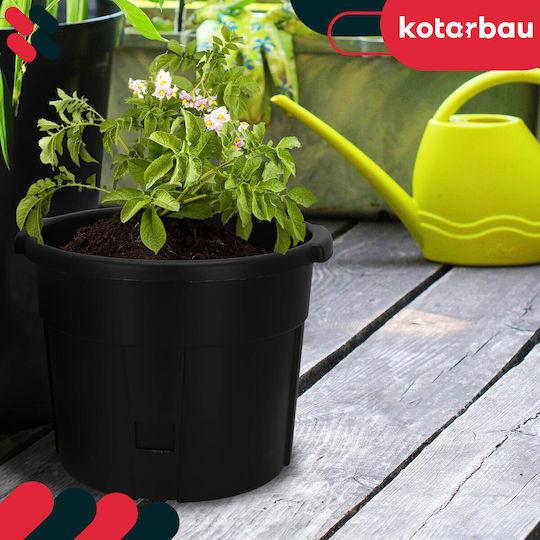 Kotarbau Set of 4 Plastic Black Flower Pots
