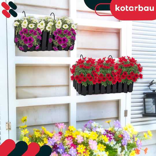 Kotarbau Σετ 4 Ζαρντινιέρες Ξύλινες Anthracite