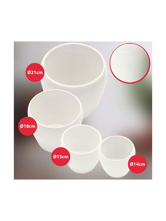 Kotarbau Set 2 Ghivece Ceramice Albe