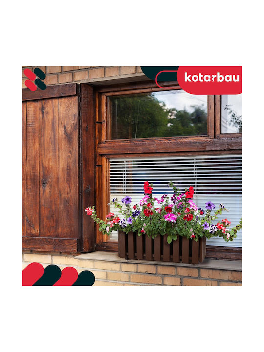 Kotarbau Комплект 4 Дървени Саксии За Цветя Rustic Кафяви