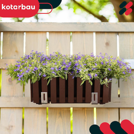 Kotarbau Set of 4 Rustic Brown Wooden Flower Pots