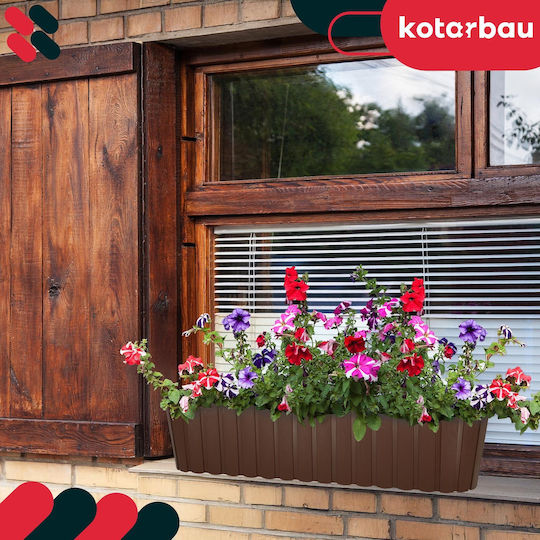 Kotarbau Set of 4 Rustic Brown Plastic Flower Pots