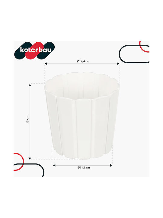 Kotarbau Set of 2 Plastic Flower Pots White